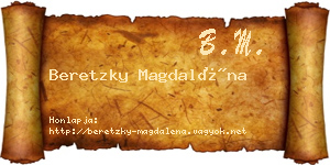 Beretzky Magdaléna névjegykártya